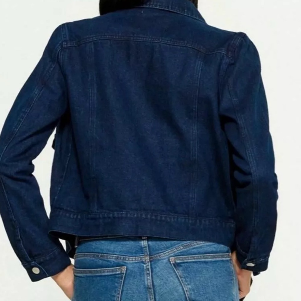 Bagatelle Women's Blue Removable Knit Drape Collar Denim Jacket Size S - Picture 4 of 5